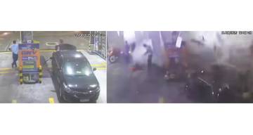 El momento en que explota un tubo de GNC y mata a un hombre en una estación de servicio