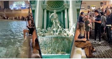 Una turista argentina metió los pies en la Fontana di Trevi, en Roma: fue multada y echada