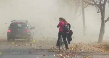 Cafayate fue sorprendida por una intensa tormenta con ráfagas y polvo
